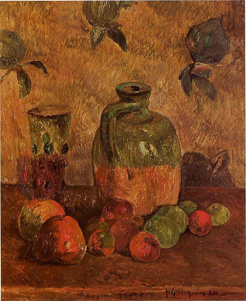 (image for) Paul Gauguin painting artwork Apples Jug Iridescent Glass 1884 - Click Image to Close