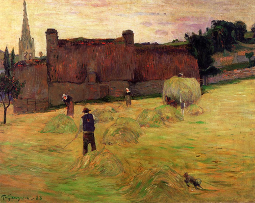 (image for) Handmade Oil painting for home canvas, oil painting framed canvas for living room Paul Gauguin paintings artwork Haymaking 1888 - Click Image to Close
