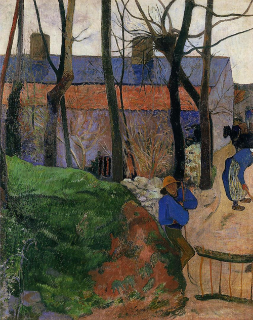 (image for) Handmade Oil painting for home canvas, oil painting framed canvas for living room Paul Gauguin paintings Houses in le Pouldu 1890 - Click Image to Close