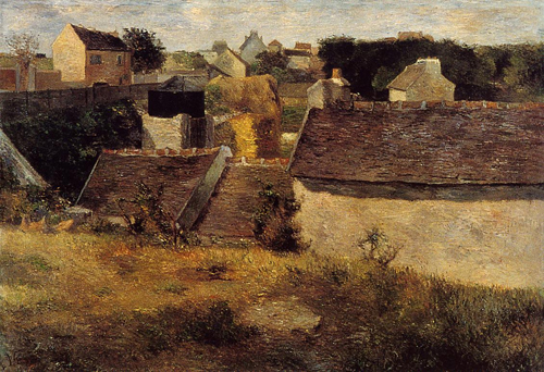 (image for) Handmade Oil painting for home canvas, oil painting framed canvas for living room Paul Gauguin paintings art Houses Vaugirard 1880 - Click Image to Close