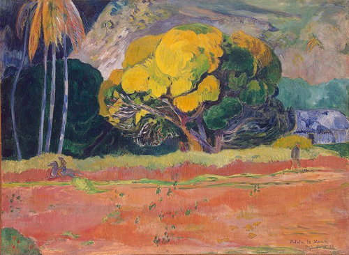 (image for) Paul Gauguin painting artwork At the Foot of the Mountain 1892 - Click Image to Close
