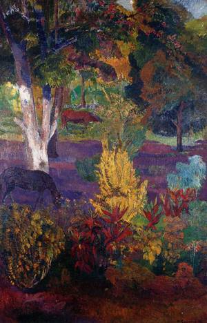 (image for) Paul Gauguin paintings art Marquesan Landscape with a Horse 1901 - Click Image to Close