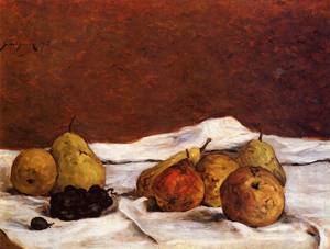 (image for) Handmade oil painting Copy paintings of famous artists Paul Gauguin paintings art Pears and Grapes 1875 - Click Image to Close