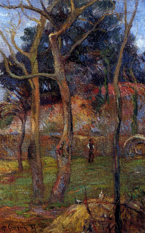 (image for) Handmade oil painting Copy paintings of famous artists Paul Gauguin painting artwork Bare Trees 1885 - Click Image to Close