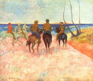 (image for) Handmade oil painting Copy paintings of famous artists Riders on the Beach 1902 - Click Image to Close