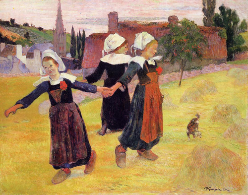 (image for) Paul Gauguin Breton Girls Dancing (aka Dancing a Round in the - Click Image to Close