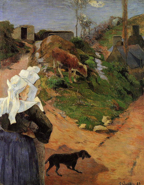 (image for) Paul Gauguin paintings artwork Breton Women at the Turn 1888 - Click Image to Close