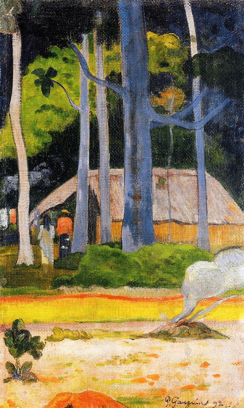 (image for) Reproduction Paul Gauguin paintings Cabin under the Trees 1892 - Click Image to Close