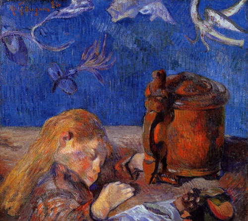 (image for) Handmade oil painting Copy paintings of famous artists Paul Gauguin painting Clovis Gauguin Asleep 1884 - Click Image to Close