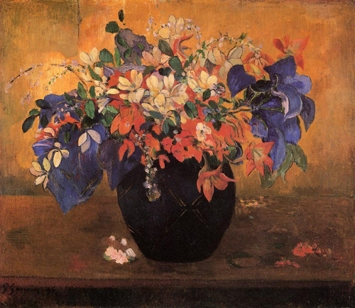 (image for) Handmade Oil painting for home canvas, oil painting framed canvas for living room Paul Gauguin paintings artwork Flower Piece 1896 - Click Image to Close