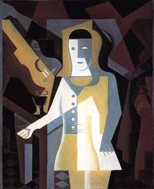 (image for) Handmade Oil painting for home canvas, oil painting framed canvas for living room Pierrot 1919 - Click Image to Close
