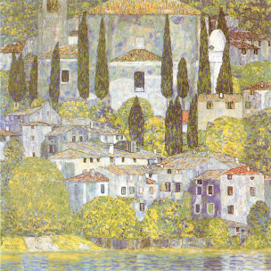 (image for) Handmade oil painting Copy paintings of famous artists The Church at Cassone Sul Garda - Click Image to Close