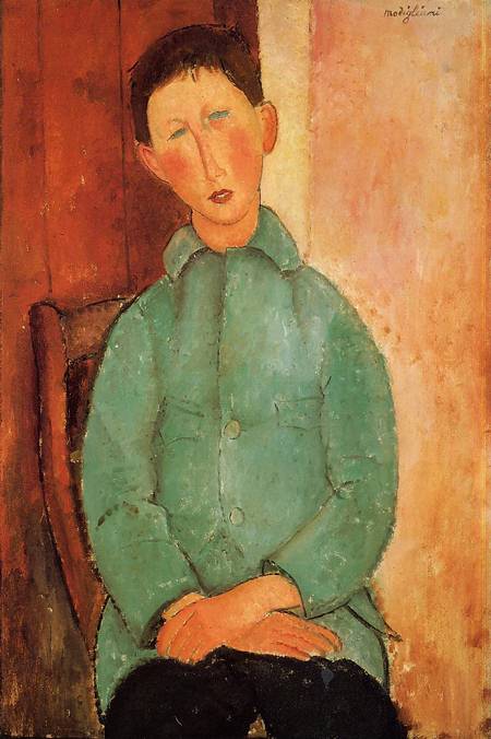 (image for) Handmade oil painting Copy paintings of famous artists Boy in a Blue Shirt 1918 - Click Image to Close