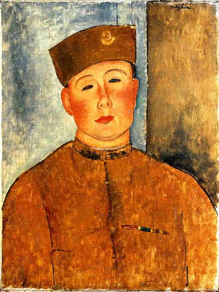 (image for) Handmade Oil painting for home canvas, oil painting framed canvas for living room The Zouave 1918 - Click Image to Close