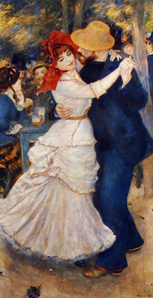 (image for) Handmade oil painting Copy paintings of famous artists Pierre-Auguste Renoir Dance at Bougival 1883 - Click Image to Close