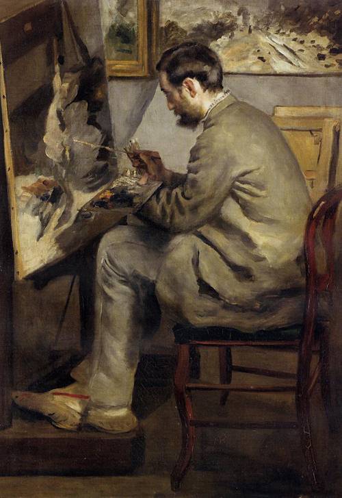 (image for) Pierre-Auguste Renoir Frederic Bazille Painting The Heron 1867 - Click Image to Close
