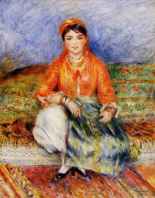 (image for) Handmade oil painting Copy paintings of famous artists Pierre-Auguste Renoir artwork Algerian Girl 1881 - Click Image to Close