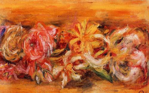 (image for) Handmade Oil painting for home canvas, oil painting framed canvas for living room Pierre-Auguste Renoir artwork Garland of Flowers - Click Image to Close