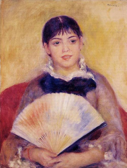 (image for) Renoir paintings Girl with a Fan aka Alphonsine Fournaise 1880 - Click Image to Close