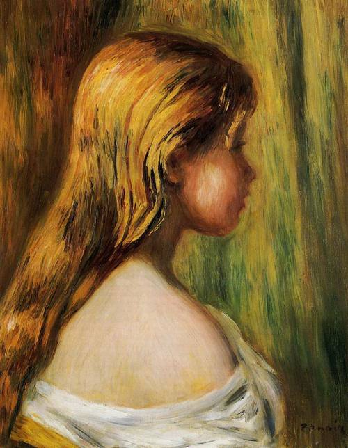 (image for) Pierre-Auguste Renoir paintings art Head of a Young Girl 1890 - Click Image to Close