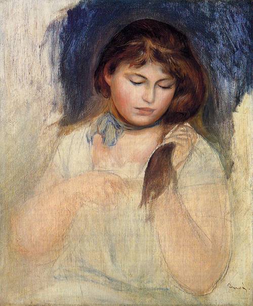 (image for) Pierre-Auguste Renoir paintings artwork Head of Gabrielle 1895 - Click Image to Close