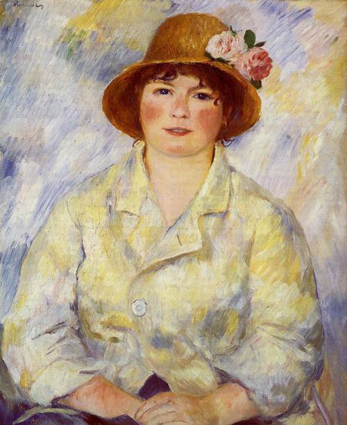 (image for) Handmade oil painting Copy paintings of famous artists Pierre-Auguste Renoir art Aline Charigot 1885 - Click Image to Close