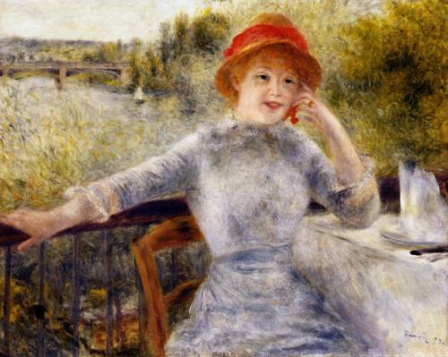 (image for) Renoir painting Alphonsine Fournaise on the Isle of Chatou 1879 - Click Image to Close