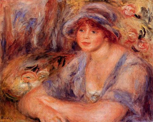(image for) Renoir paintings Andree in Blue (aka Andree Heurschling) 1917 - Click Image to Close