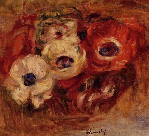 (image for) Handmade oil painting Copy paintings of famous artists Pierre-Auguste Renoir paintings Anemones 1916 - Click Image to Close
