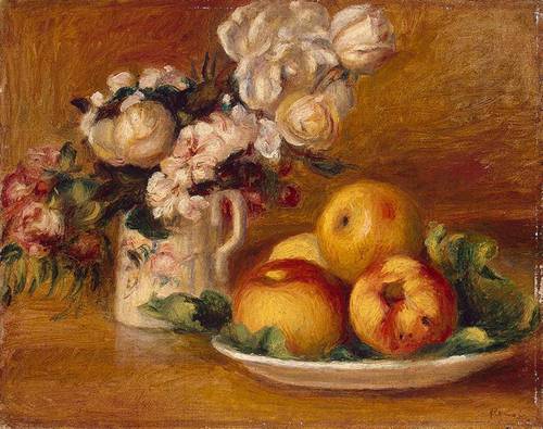 (image for) Pierre-Auguste Renoir paintings Apples and Flowers 1895-1896 - Click Image to Close