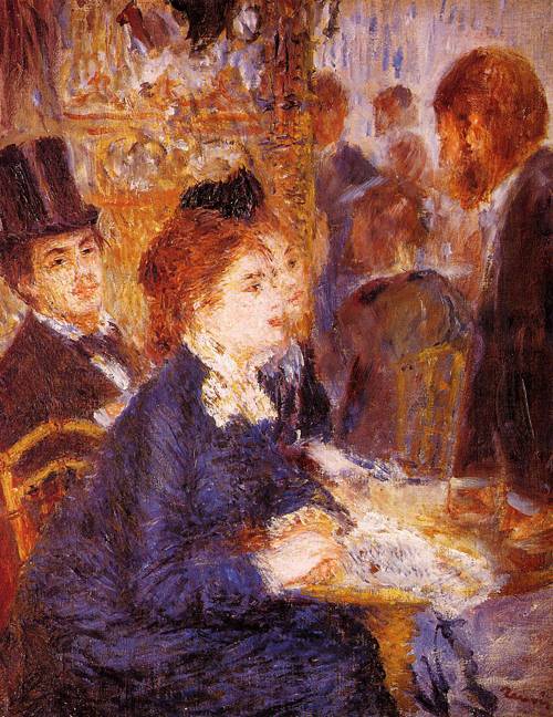 (image for) Pierre-Auguste Renoir paintings artwork At the Cafe 1876-1877 - Click Image to Close