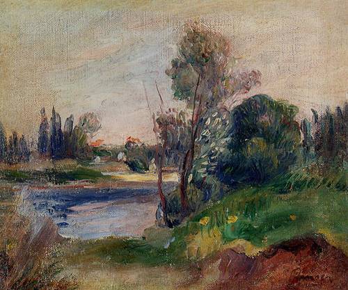 (image for) Pierre-Auguste Renoir paintings artwork Banks of the River 1906 - Click Image to Close