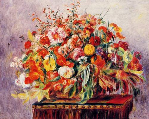 (image for) Pierre-Auguste Renoir paintings artwork Basket of Flowers 1890 - Click Image to Close