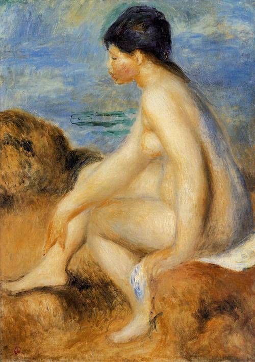 (image for) Pierre-Auguste Renoir paintings artwork Bather 1892-1893 - Click Image to Close