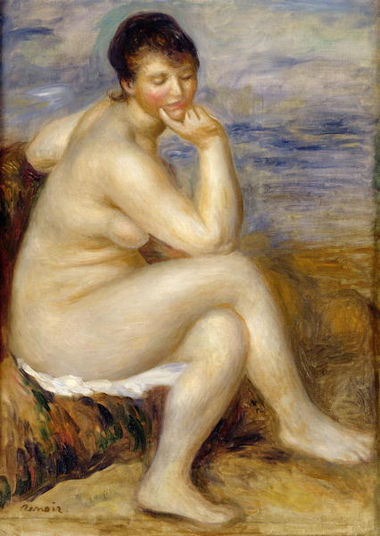 (image for) Pierre-Auguste Renoir paintings Bather Seated on a Rock 1882 - Click Image to Close