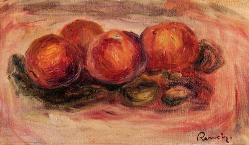 (image for) Handmade Oil painting for home canvas, oil painting framed canvas for living room Peaches and Almonds - Click Image to Close