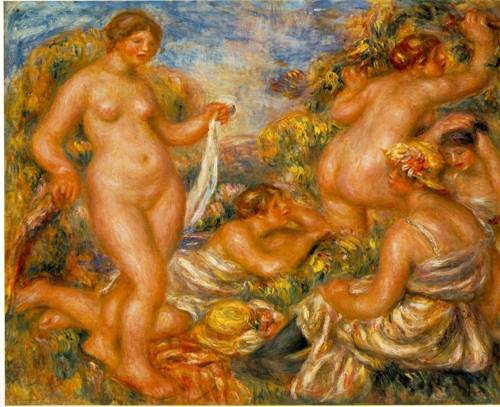 (image for) Handmade oil painting Copy paintings of famous artists Pierre-Auguste Renoir paintings art Bathers 1918 - Click Image to Close