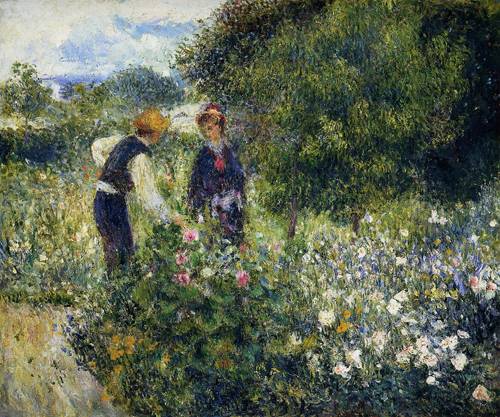 (image for) Handmade oil painting Copy paintings of famous artists Picking Flowers 1875 - Click Image to Close