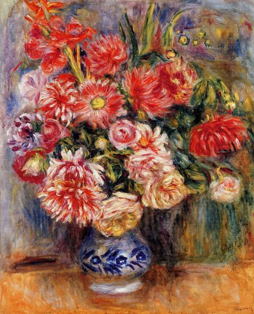 (image for) Handmade Oil painting for home canvas, oil painting framed canvas for living room Pierre-Auguste Renoir paintings art Bouquet 1913 - Click Image to Close