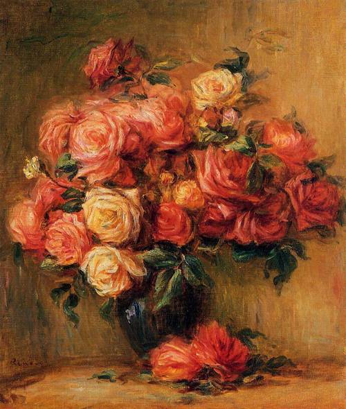 (image for) Pierre-Auguste Renoir paintings art Bouquet of Roses 1890-1900 - Click Image to Close