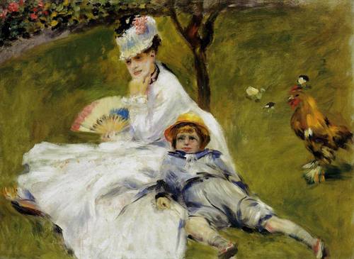 (image for) Renoir painting Camille Monet and Her Son Jean in the Garden at - Click Image to Close