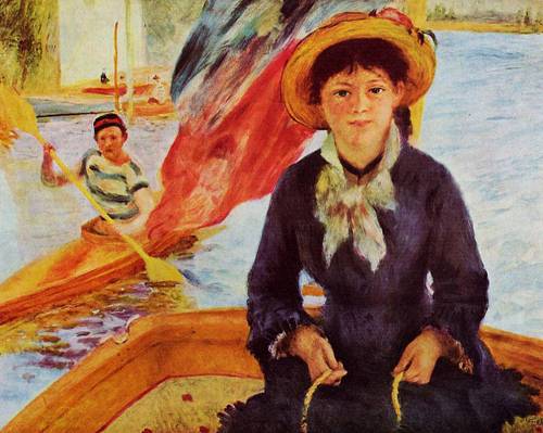 (image for) Handmade Oil painting for home canvas, oil painting framed canvas for living room Pierre-Auguste Renoir paintings art Canoeing - Click Image to Close