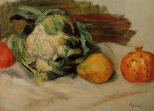 (image for) Pierre-Auguste Renoir artwork Cauliflower and Pomegranates 1890 - Click Image to Close