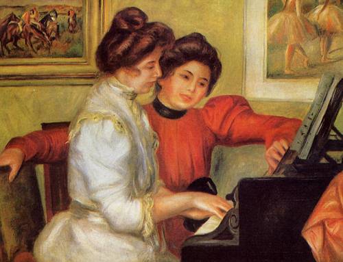 (image for) Handmade Oil painting for home canvas, oil painting framed canvas for living room Yvonne and Christine Lerolle at the Piano 1897 - Click Image to Close
