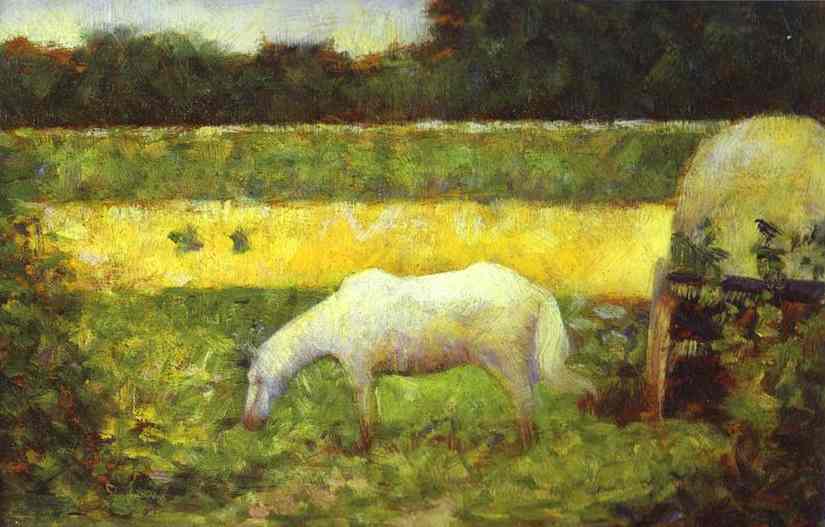 (image for) Handmade oil painting Copy paintings of famous artists Landscape With A Horse 1882 - Click Image to Close