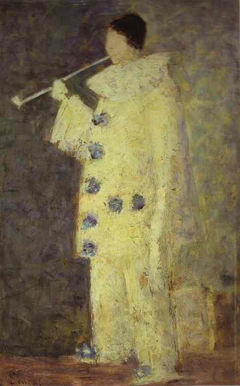 (image for) Handmade oil painting Copy paintings of famous artists Pierrot With A White Pipe (Aman Jean) 1883 - Click Image to Close