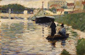 (image for) Handmade oil painting Copy paintings of famous artists View of the Seine - Click Image to Close