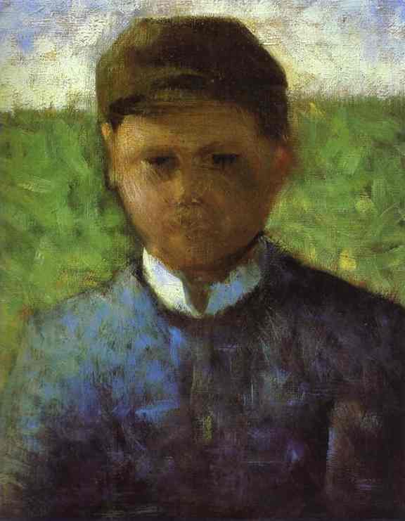 (image for) Handmade oil painting Copy paintings of famous artists Young Peasant In Blue 1881-1882 - Click Image to Close
