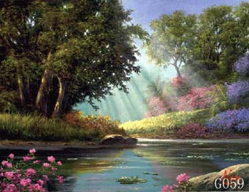(image for) Landscape, Handmade oil painting on Canvas:G0059 - Click Image to Close