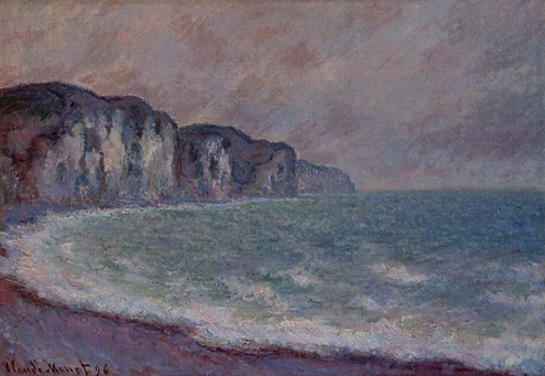 (image for) Handmade oil painting Copy paintings of famous artists Claude Oscar Monet paintings Cliff At Pourville2 - Click Image to Close